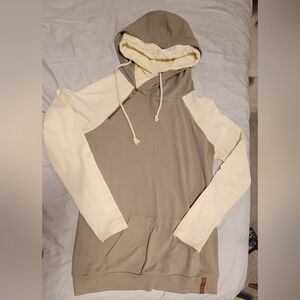 Ampersand Ave Olive and Cream Hoodie - Sz S
